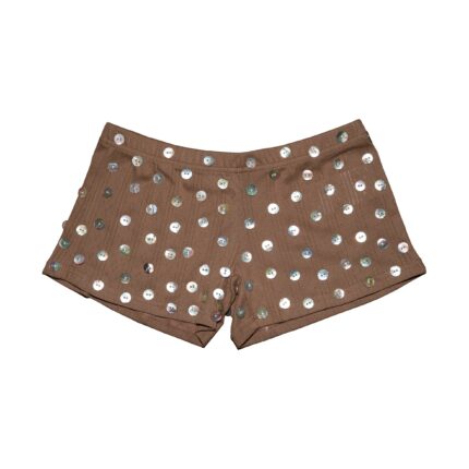 Button Pointelle Shorts - open-knit shorts with button detail