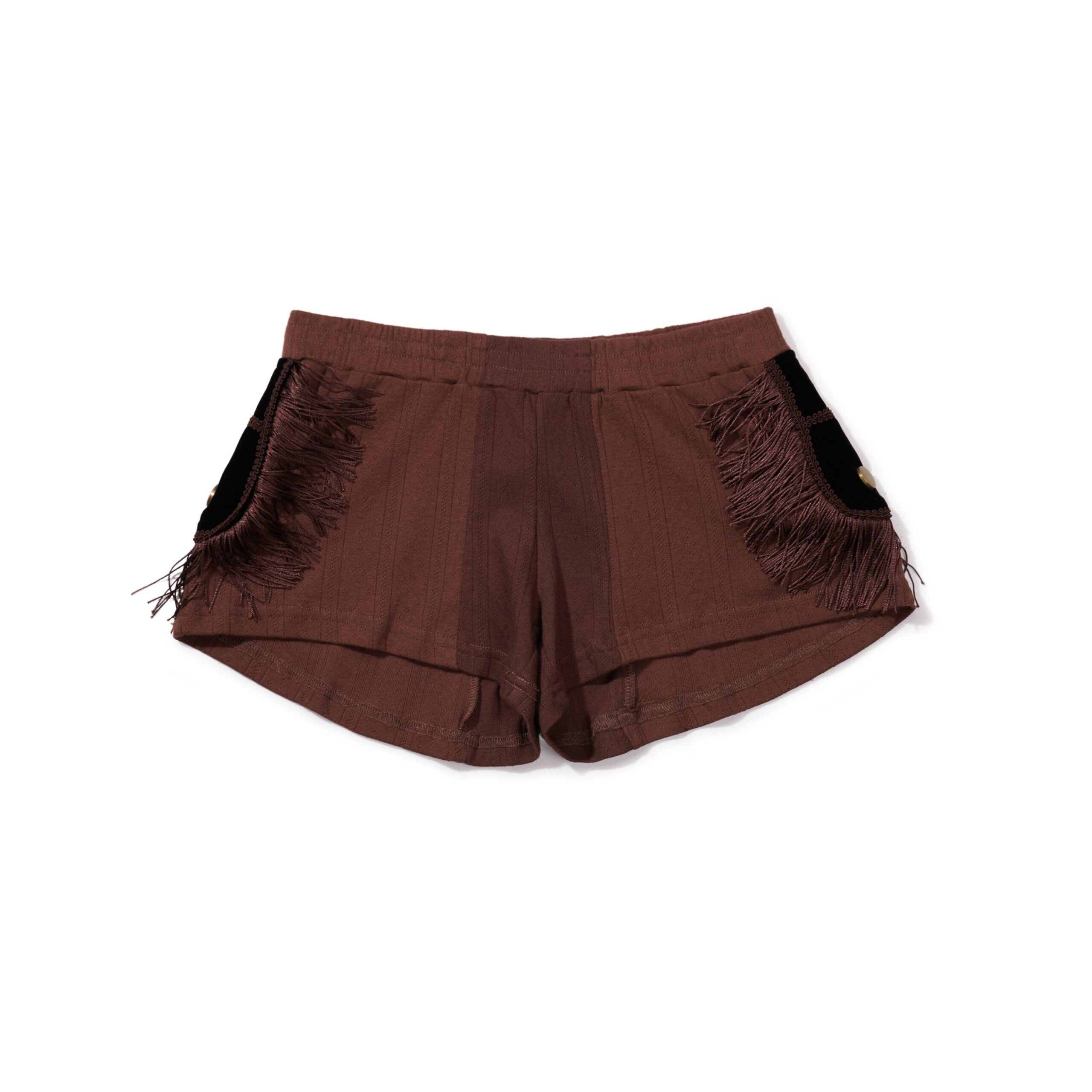 Epaulette Womens Shorts Brown Epaulette Women's Shorts Brown - streetwear shorts with epaulette detail